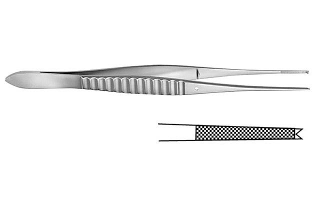 GILLIES Пінцет хірургічний; прямий; 1x2 зубчики; 15,0см; ширина бранш 1,7+/-0,2. Tontarra Medizintechnik GmbH